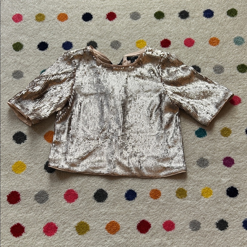 ✨ J.Crew Metallic Rose Gold Sequin Blouse ✨